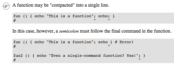 one line bash function
