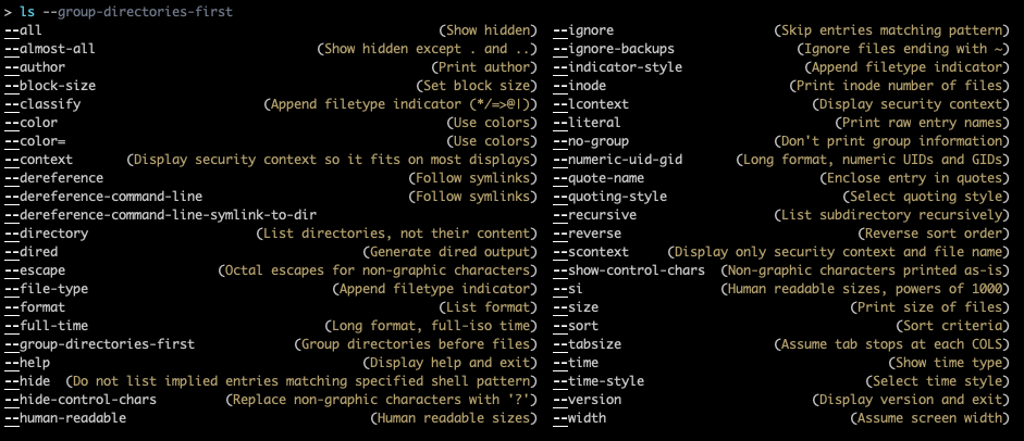 press TAB to show command-line flag completion and help