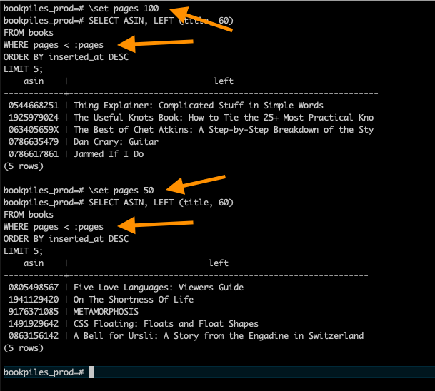 psql variable assignment